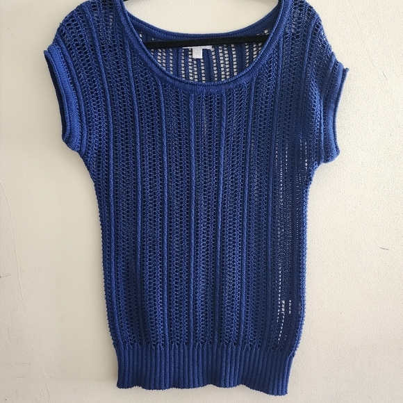 New York & Co. Cotton/ Linen Royal Blue Knit Sweater Size X-Small - Picture 1 of 10